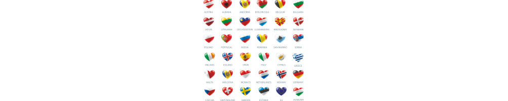 SYDÄMEN MUOTOISET VALTIOLIPUT
